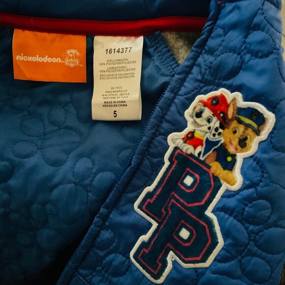 NICKELODEON "Paw Patrol" Boys Zip-Up Hoodie EUC Size 5 - Picture 2 of 5